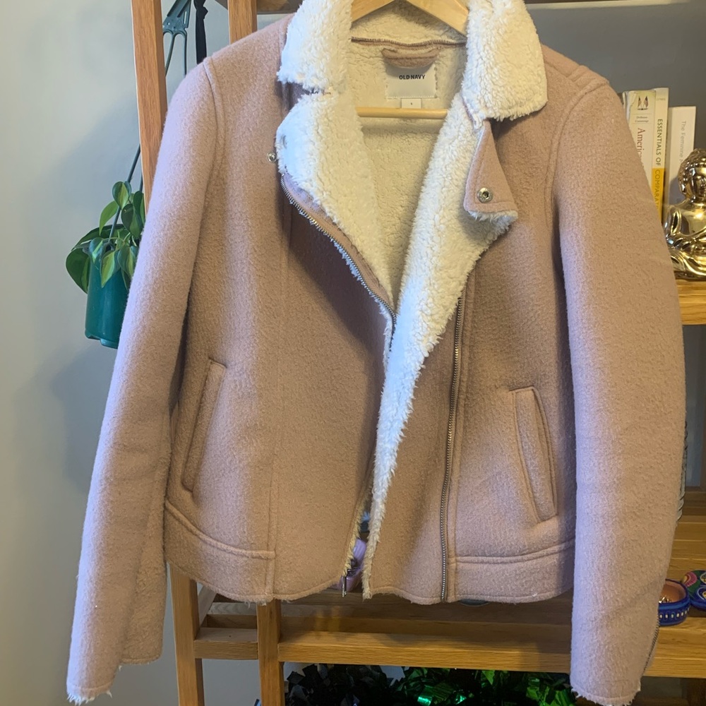 Size small Old Navy jacket. Dusty pink color with super warm fuzzy lining.